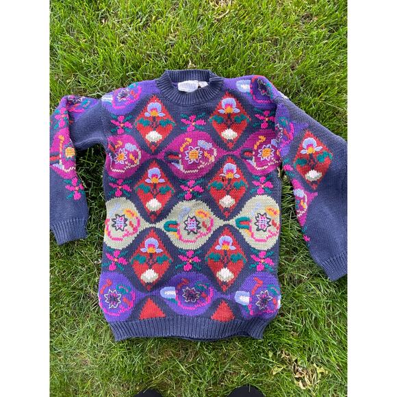 vintage Pier 1 Imports Passport Sweater Size Small - Picture 1 of 16